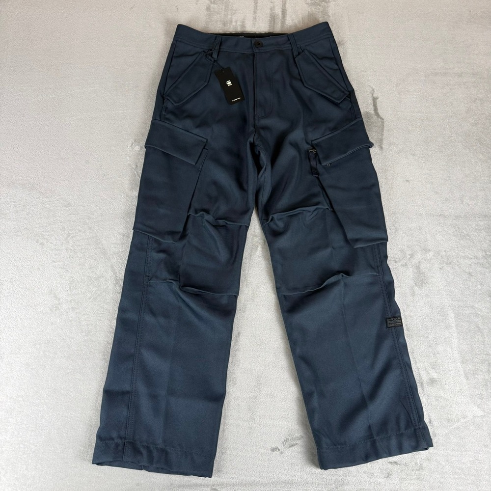 G-Star Raw Straight Twill Cargo Pants Mens 30x30 Legion Blue R-3N $220 New NWT